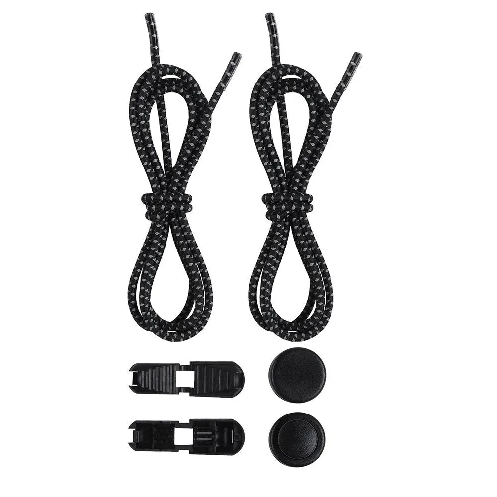 (1 pair) 120cm Elastic Quick Release No Tie Shoelaces Quick Lace System - Black