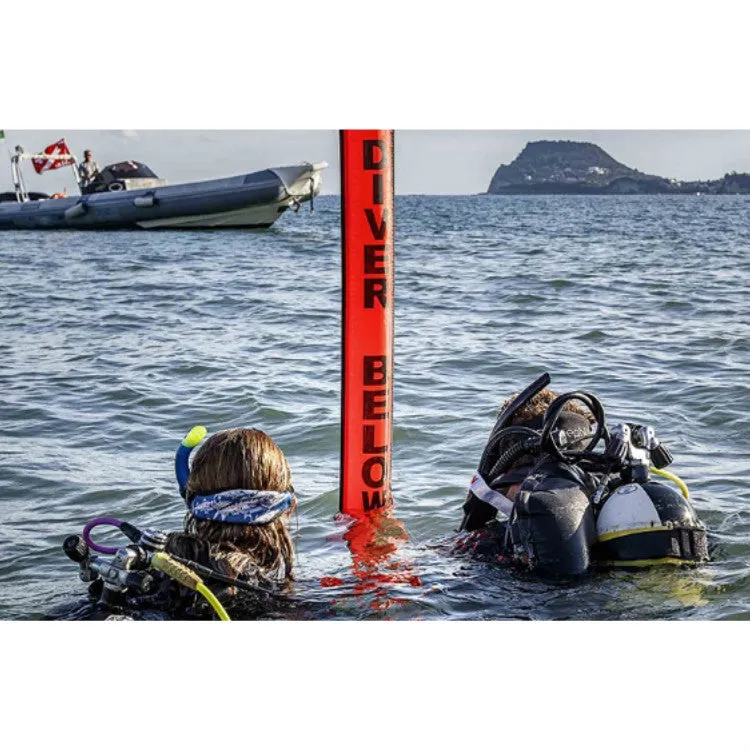 210D Nylon Automatic Seal Safety Signal Diving Mark Diving Buoy, Size:180 x 18cm(Fluorescent Red)