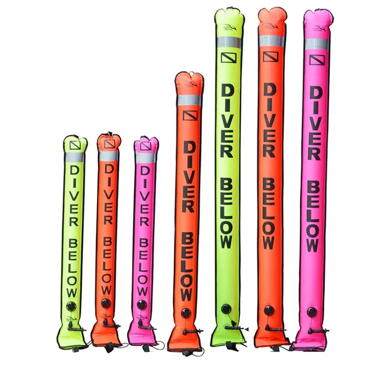 210D Nylon Automatic Seal Safety Signal Diving Mark Diving Buoy, Size:180 x 18cm(Fluorescent Red)