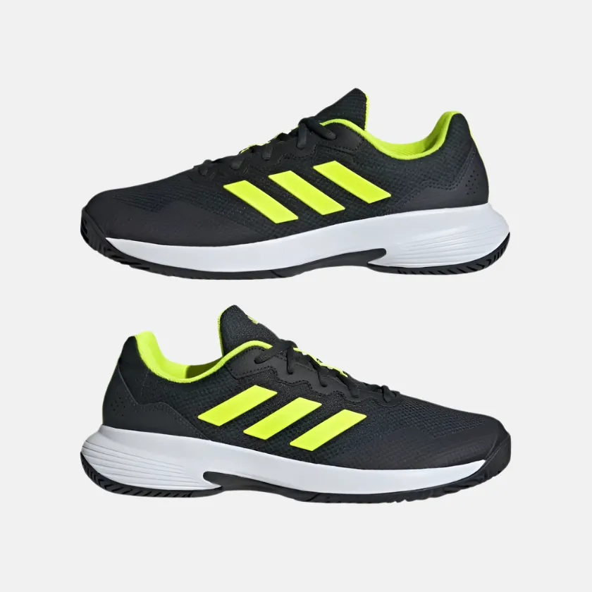 Adidas Gamecourt 2.0 Men's Tennis Shoes -Carbon/Lucid Lemon/Cloud White