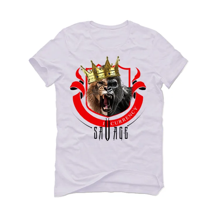 Air Jordan 4 "Red Cement" White T-Shirt (Savage King)
