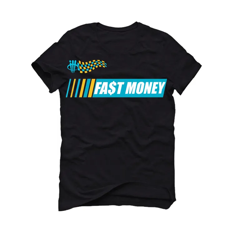 Air Jordan 5 “Aqua” Black T-Shirt (Fast Money)