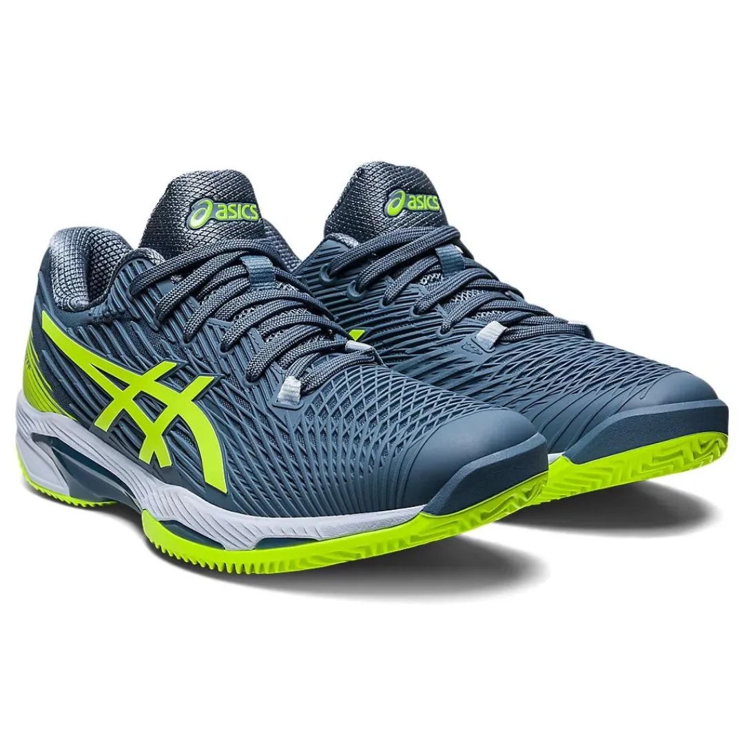 Asics Solution Speed FF 2 Steel Blue/Hazard Green  Clay Tennis Shoes