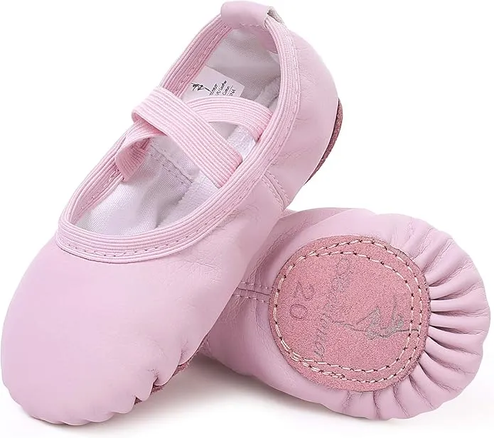 Ballet Shoes Leather Ballet Flats Split Sole Dance Slippers for Girls Toddlers Women