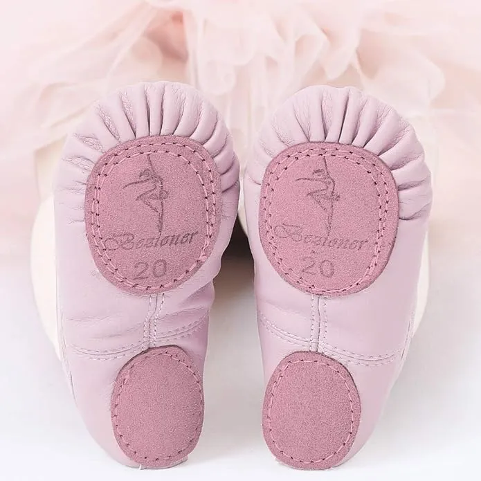 Ballet Shoes Leather Ballet Flats Split Sole Dance Slippers for Girls Toddlers Women