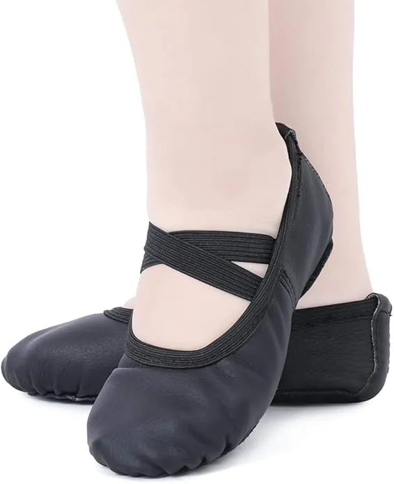 Ballet Shoes Leather Ballet Flats Split Sole Dance Slippers for Girls Toddlers Women