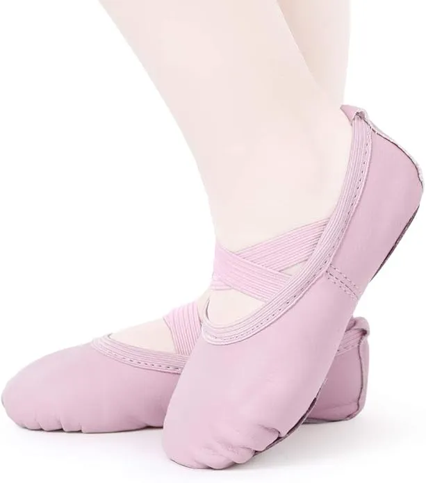 Ballet Shoes Leather Ballet Flats Split Sole Dance Slippers for Girls Toddlers Women