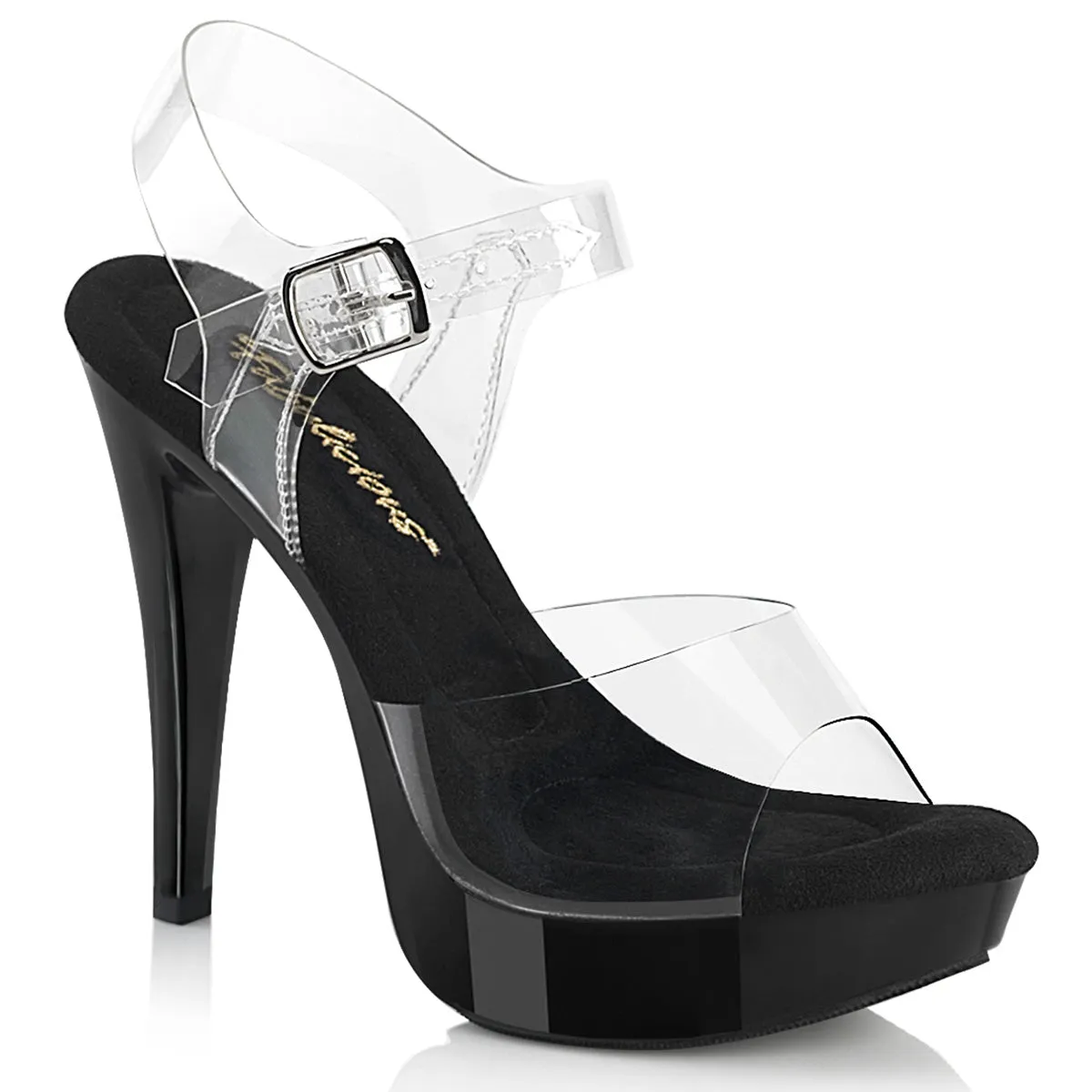 Black Platform Sandal Shoe 5-inch Heel COCKTAIL-508-BLK