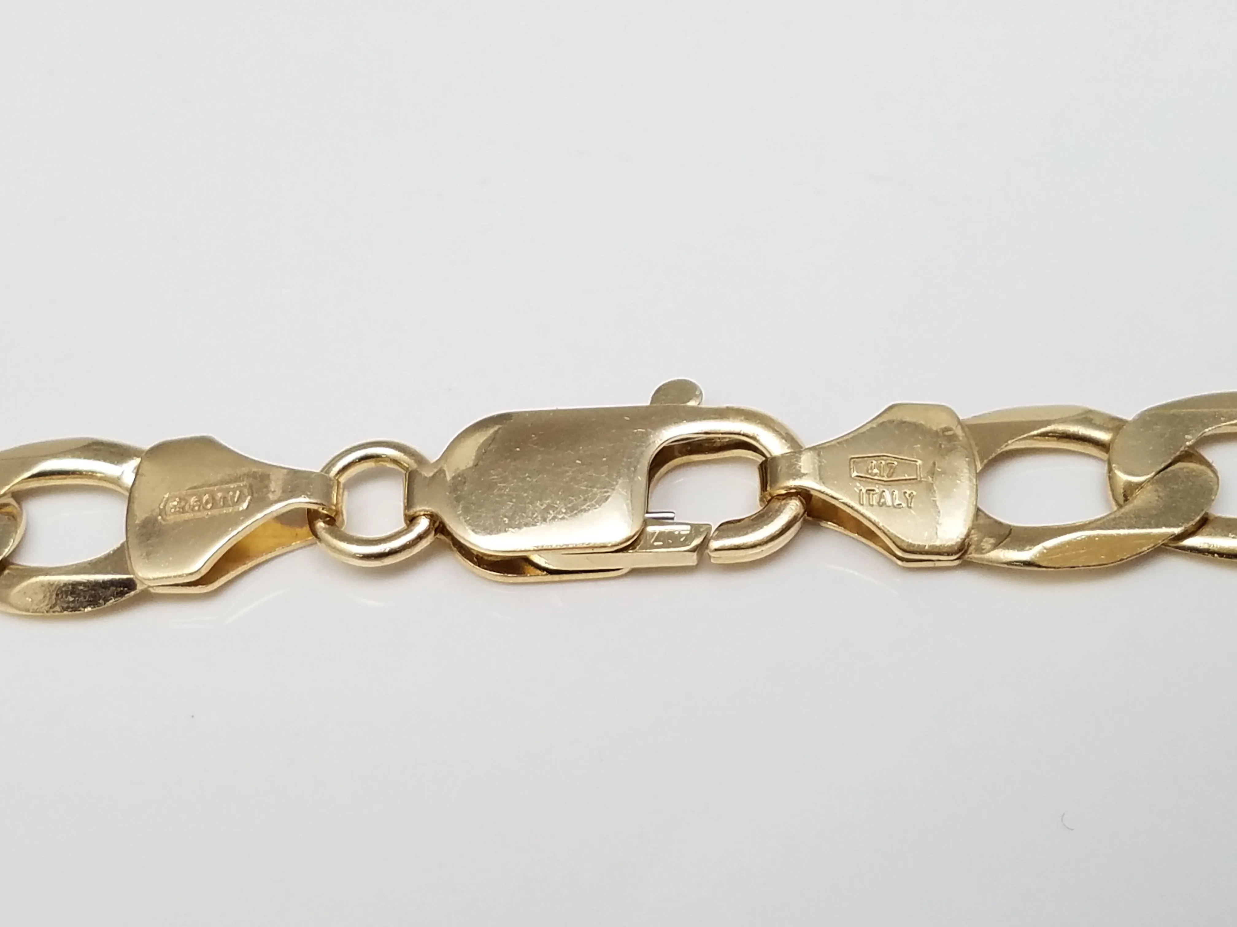 Bold 20" 10k Yellow Gold Solid Curb Link Chain Necklace Italy