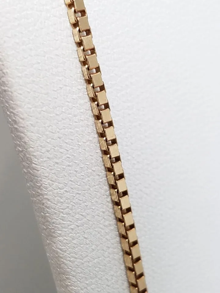 Bold 30" Solid 10k Yellow Gold Box Link Chain Necklace