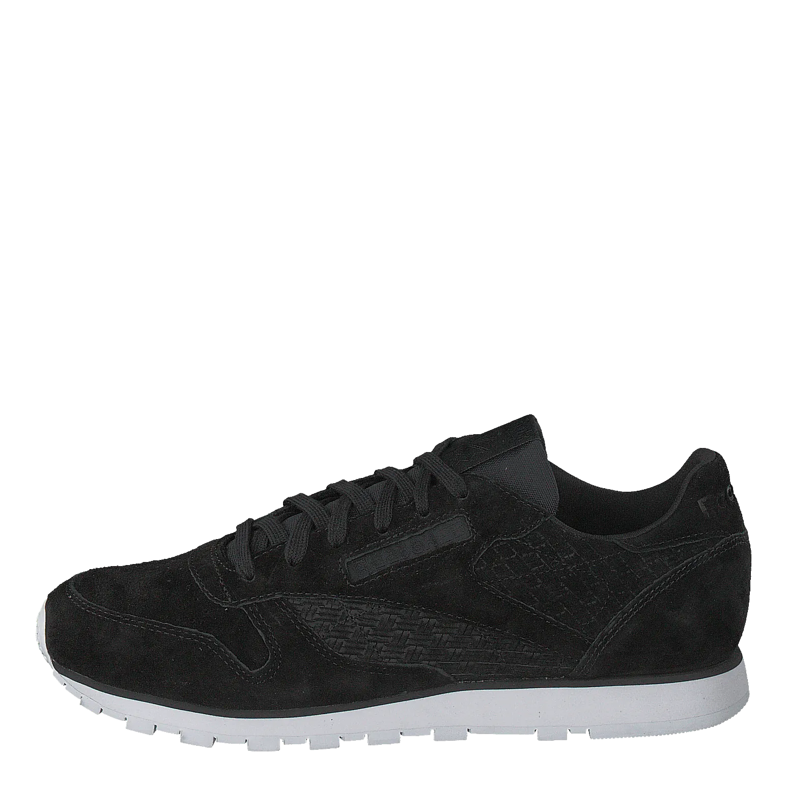 Cl Lthr Woven EMB Black/White