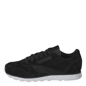 Cl Lthr Woven EMB Black/White