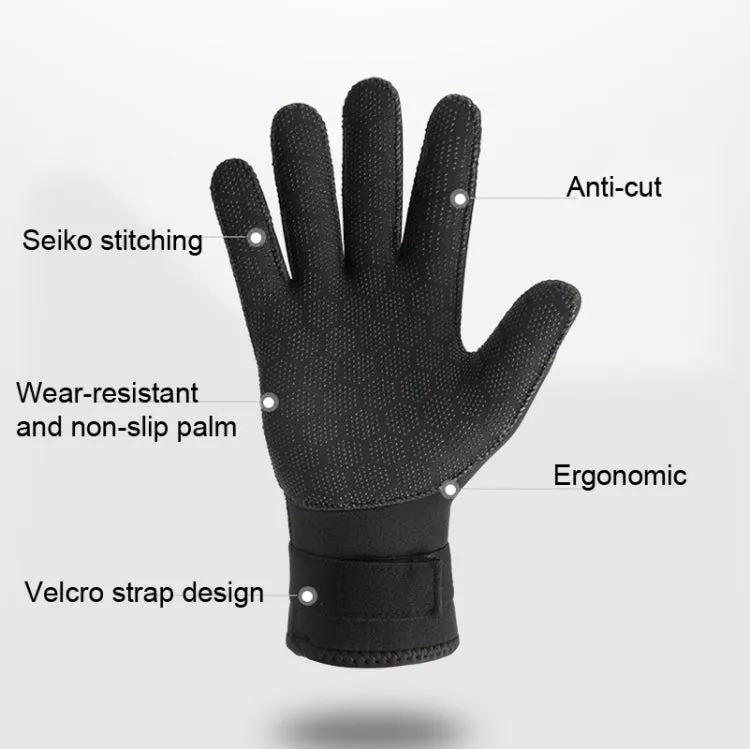 DIVESTAR Diving Gloves Cut & Stab Resistant Sports Gloves, Model: 3mm, Size: XL