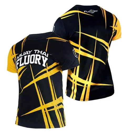 FLUORY TF12 Combat Training T-Shirt Adult & Junior XS-XXXL Yellow