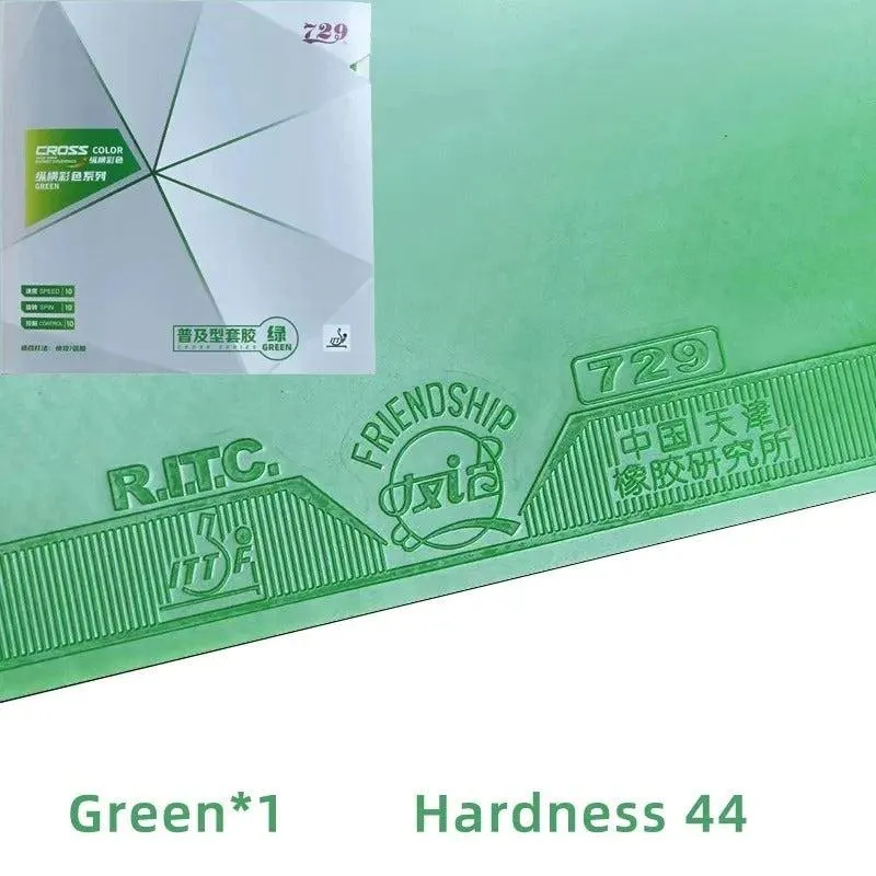 Friendship 729 Cross Green or Blue Colored Table Tennis Rubber