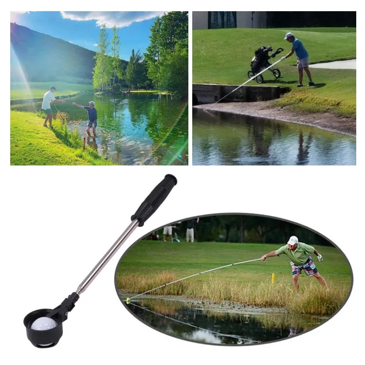 Golf 8 Sections Foldable Antenna Rod Stainless Steel Ball Picker(Orange)