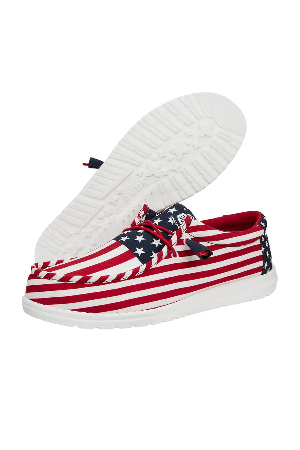 HEYDUDE Men’s Wally Americana Shoes in American Flag | 40687-9CW