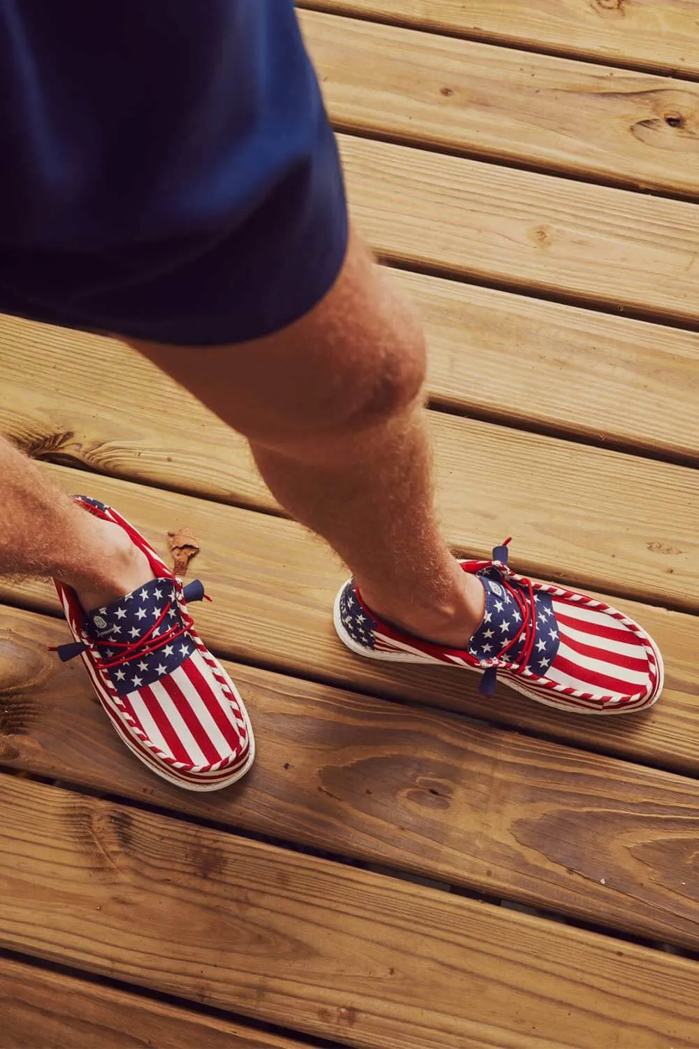 HEYDUDE Men’s Wally Americana Shoes in American Flag | 40687-9CW