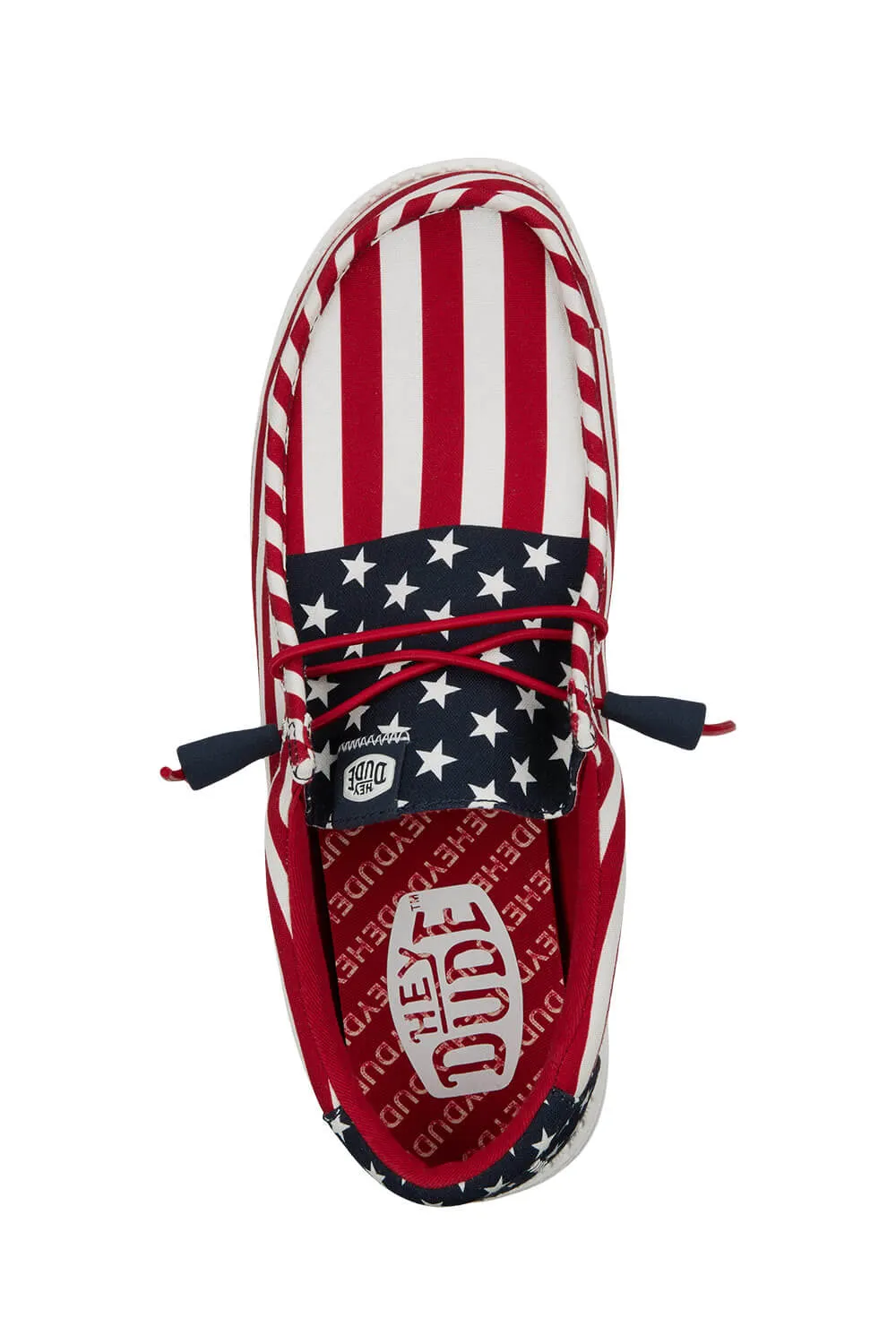 HEYDUDE Men’s Wally Americana Shoes in American Flag | 40687-9CW