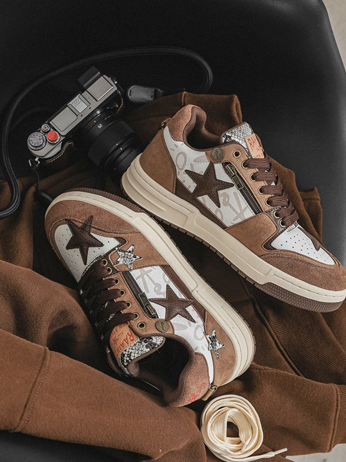 Kicksteria - Vintage Star Patchwork Skate Shoes
