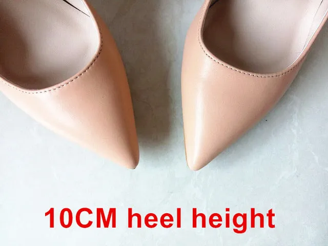 Leather Stilettos High Heels Shoes