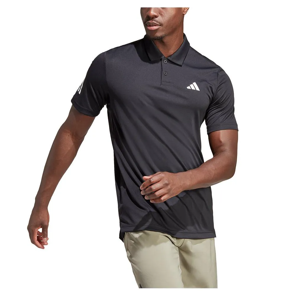 Men's Club 3-Stripe Tennis Polo Black