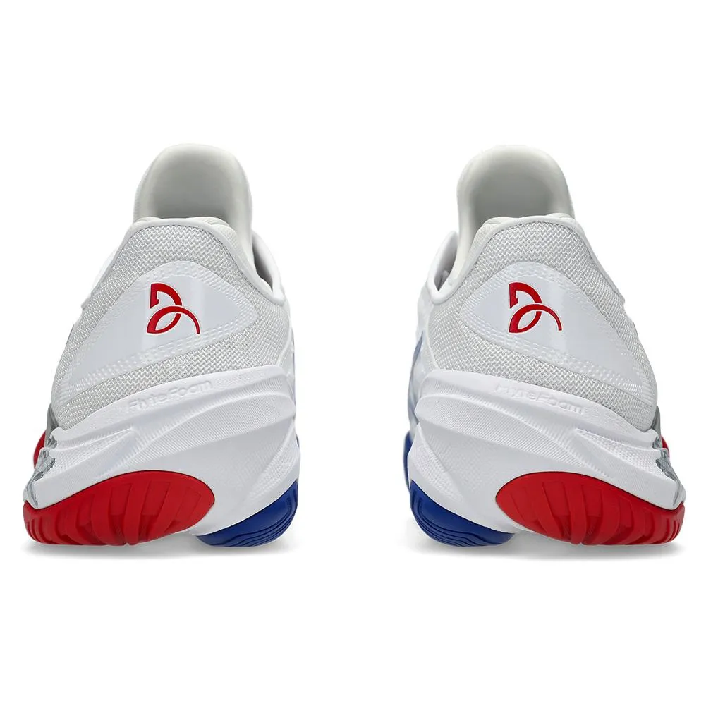 Mens Court FF 3 Novak Tennis Shoes White and Asics Blue