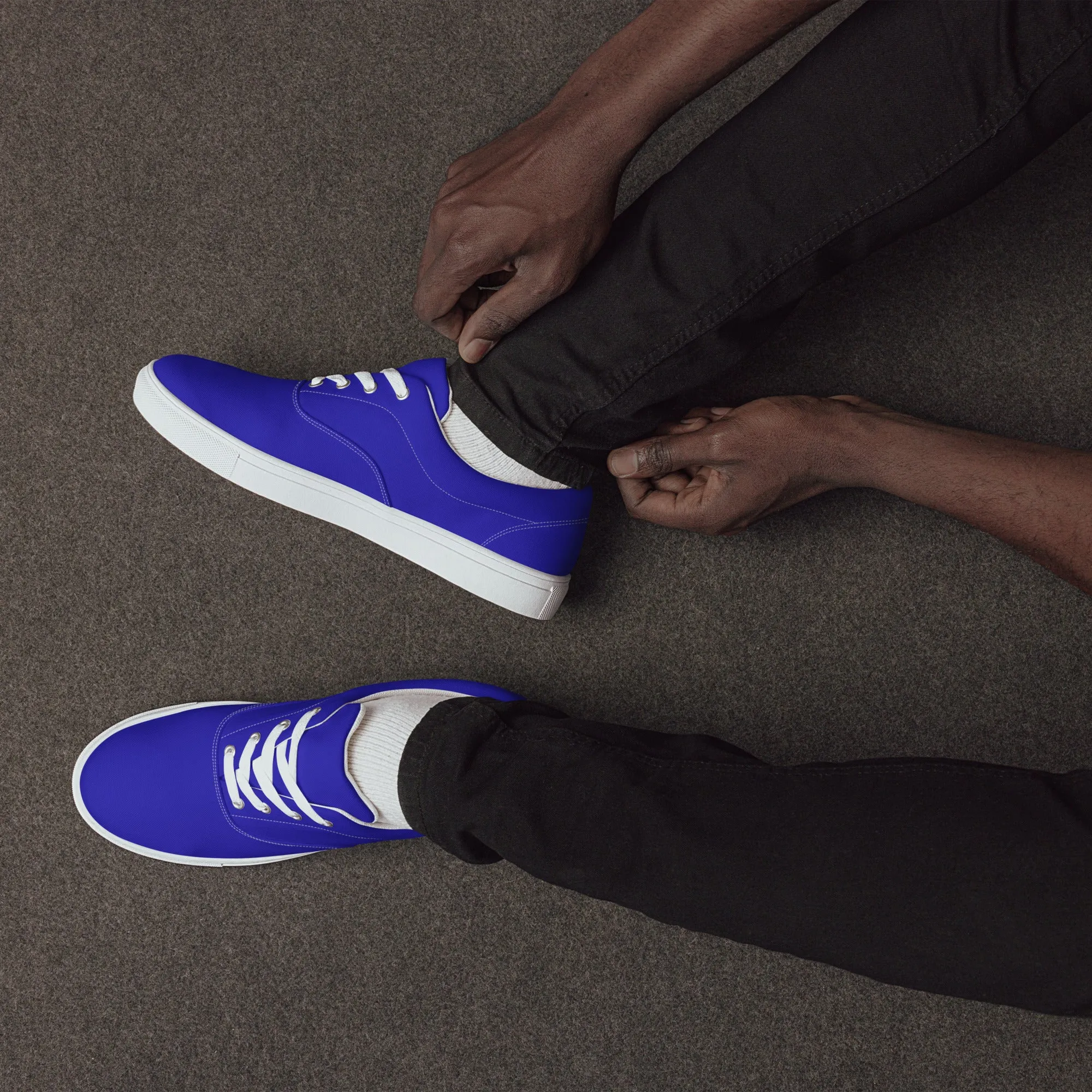Men’s Royal Blue lace-up canvas shoes, Royal Blue Casual Shoes