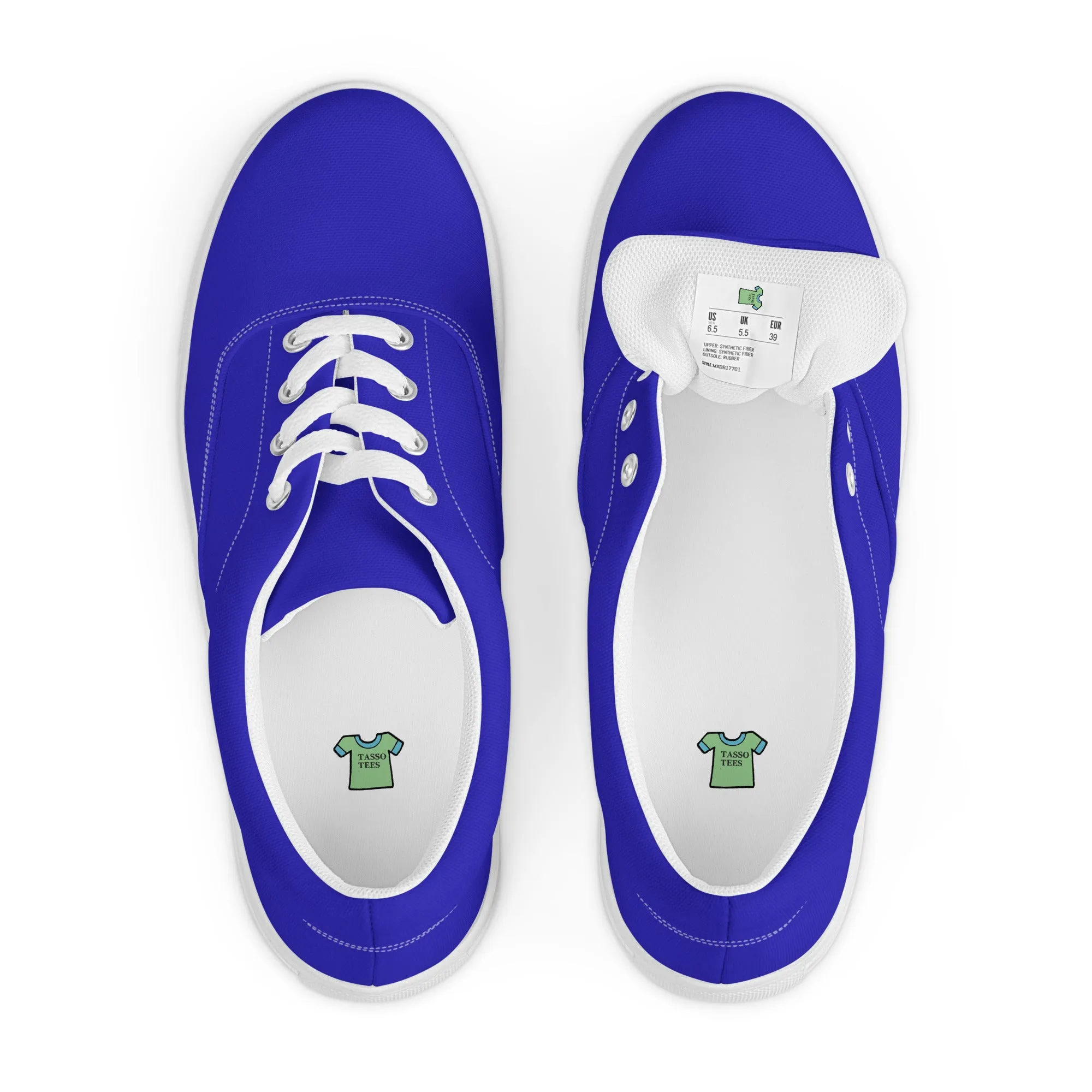 Men’s Royal Blue lace-up canvas shoes, Royal Blue Casual Shoes
