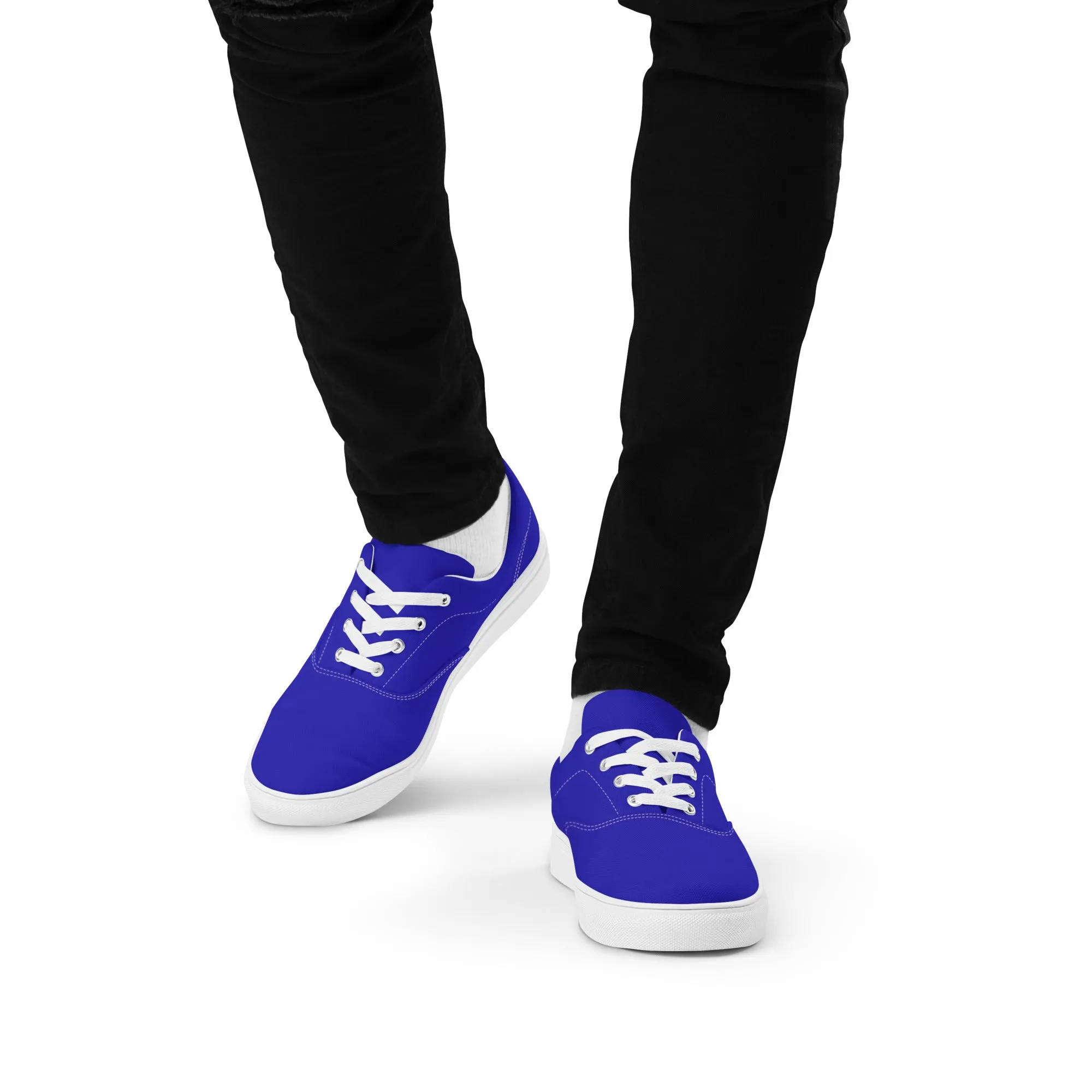 Men’s Royal Blue lace-up canvas shoes, Royal Blue Casual Shoes
