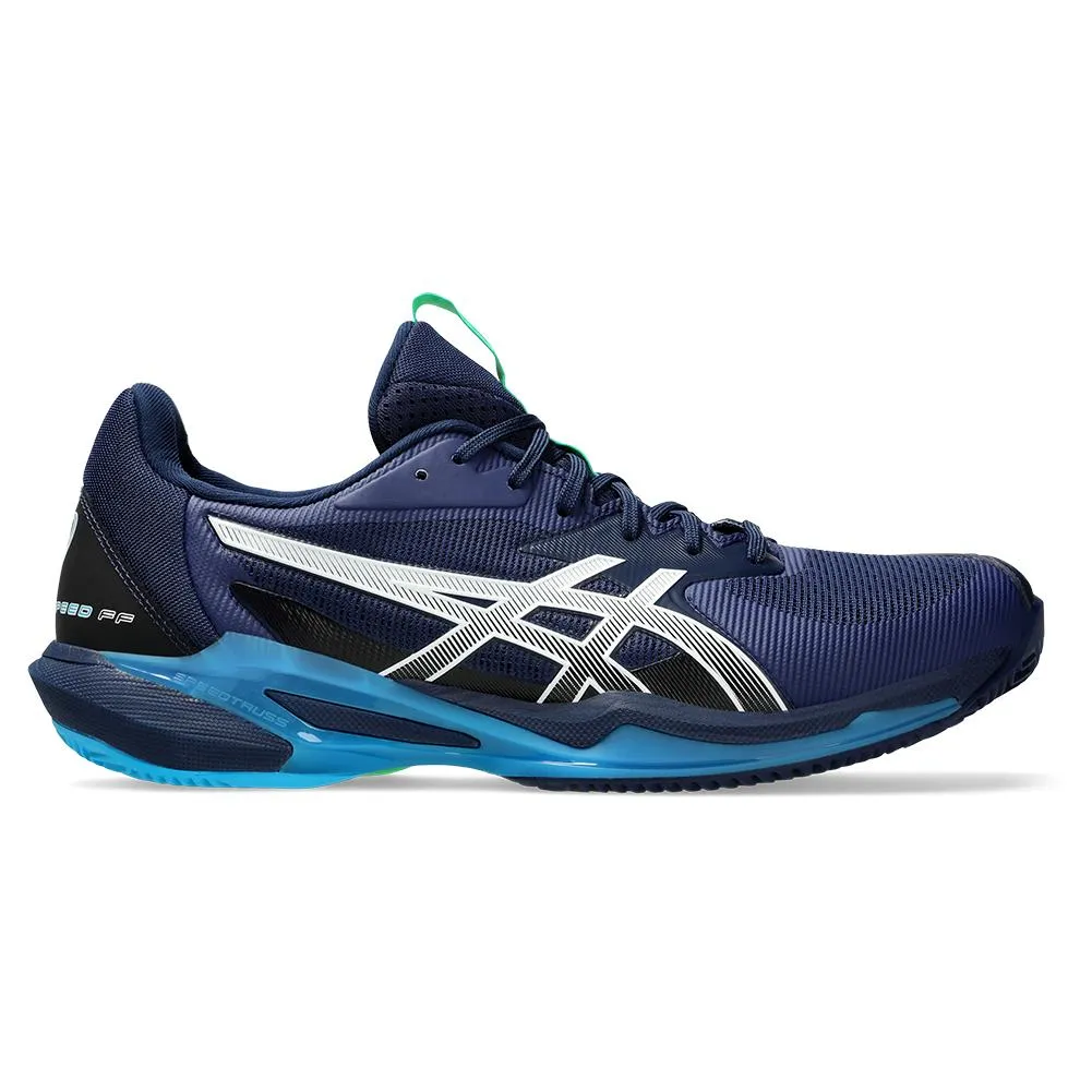 Mens Solution Speed FF 3 Clay Tennis Shoes Blue Expanse and White