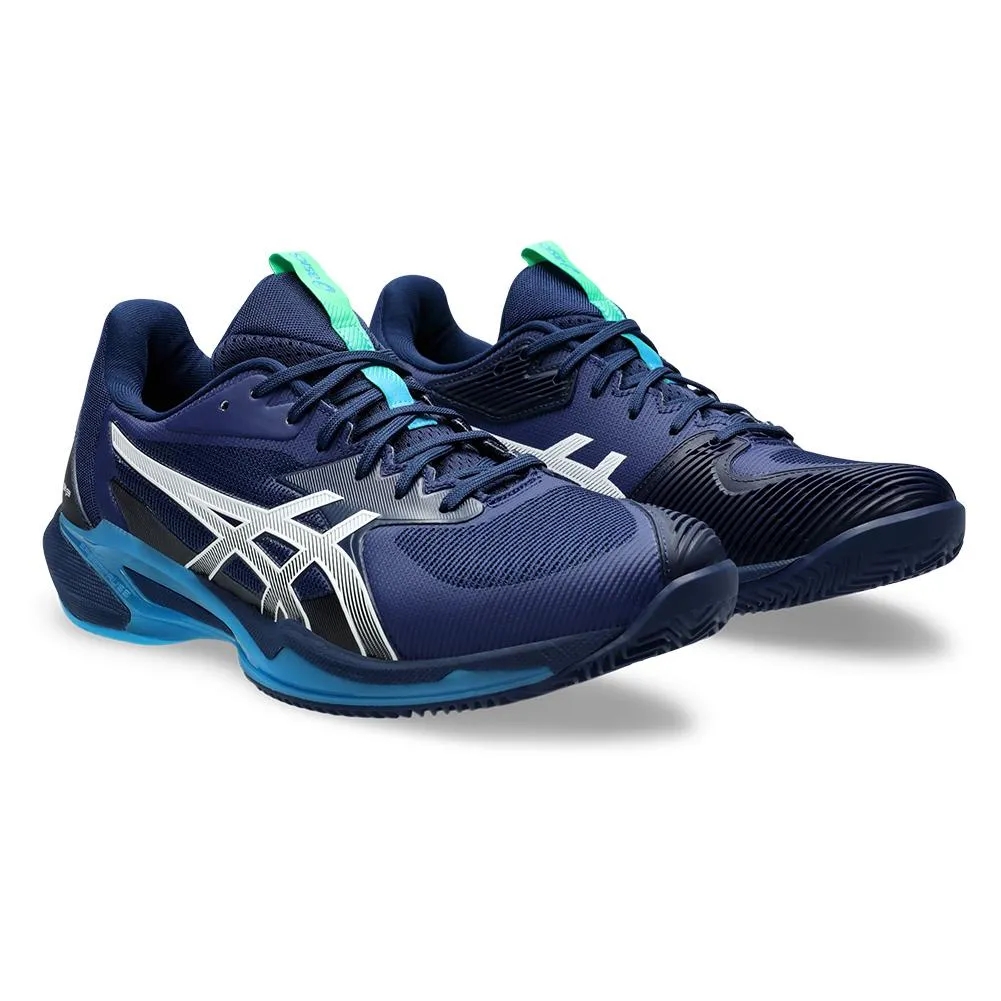 Mens Solution Speed FF 3 Clay Tennis Shoes Blue Expanse and White