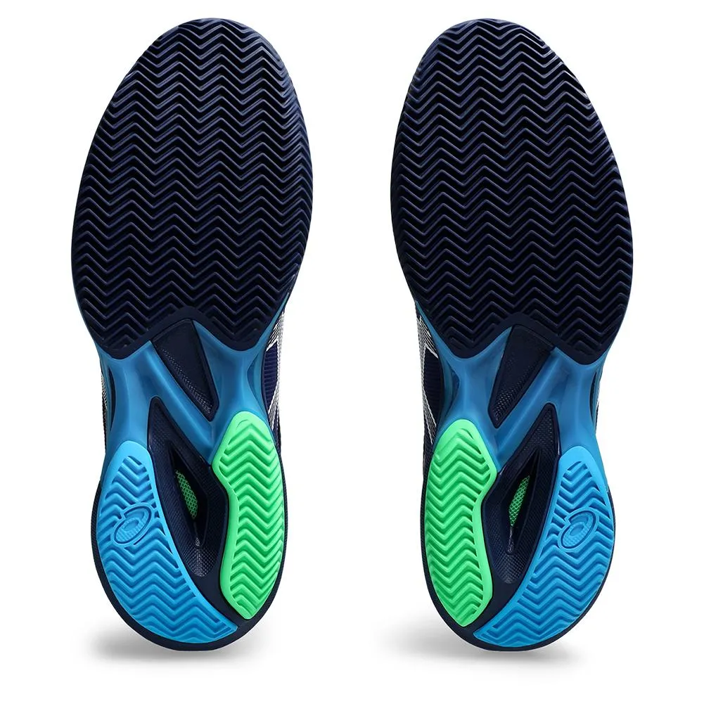 Mens Solution Speed FF 3 Clay Tennis Shoes Blue Expanse and White