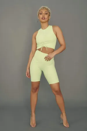 Move It Ribbed Corset Crop - Appletini