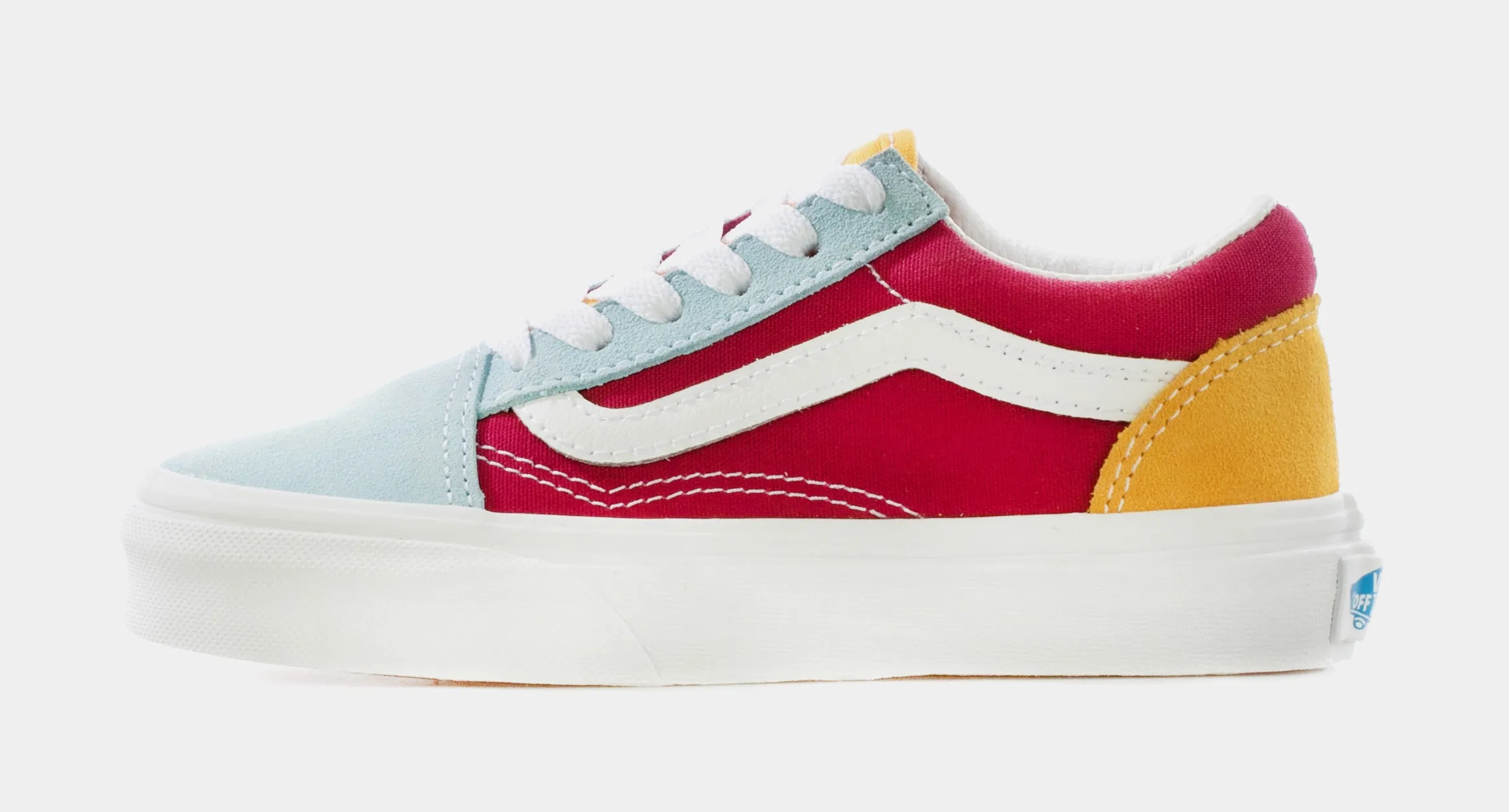Old Skool Preschool Skate Shoes (Pink/Blue/Yellow)