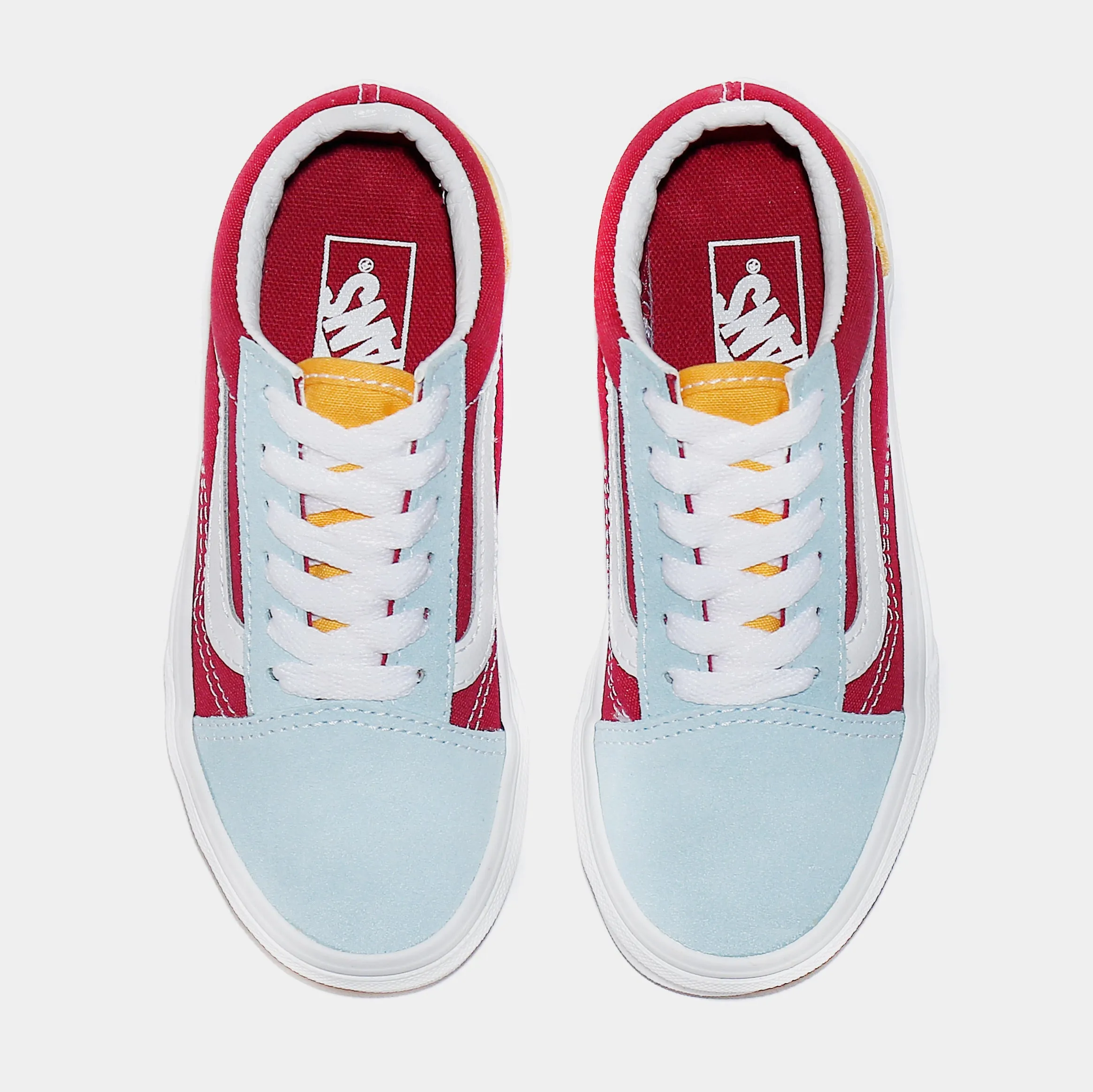 Old Skool Preschool Skate Shoes (Pink/Blue/Yellow)