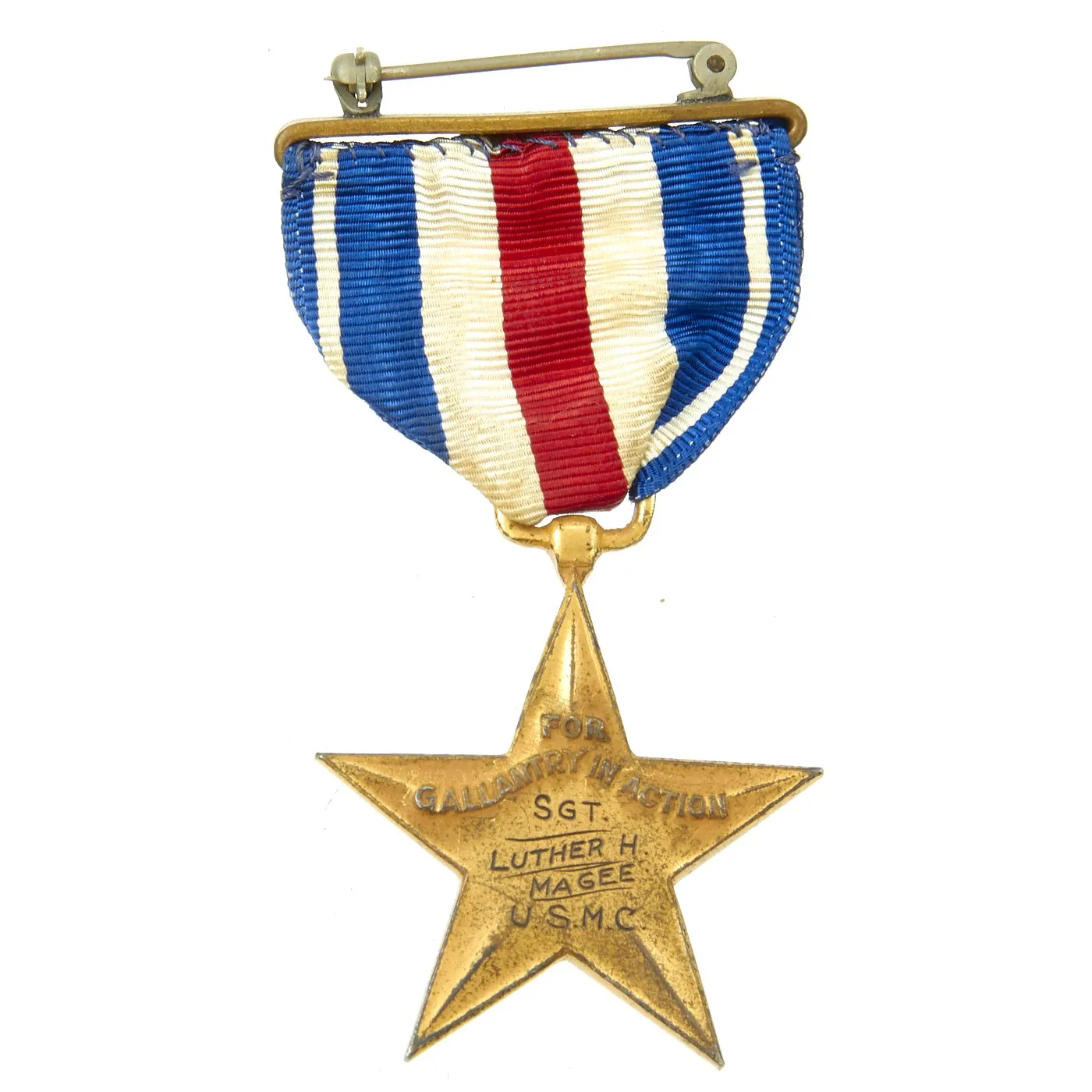 Original U.S. WWII USMC Paramarine 1st Parachute Battalion Named Silver Star Grouping