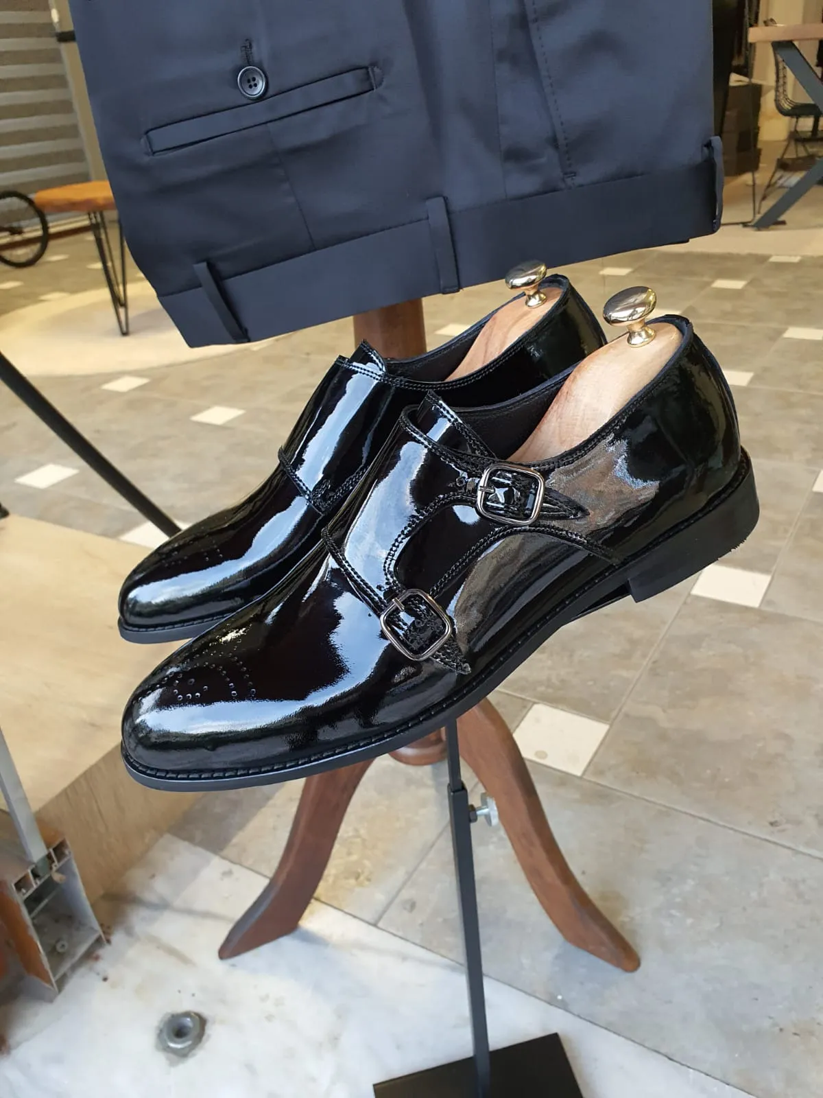 Ralph Sardinelli Neolite Double Buckle Leather Shoes