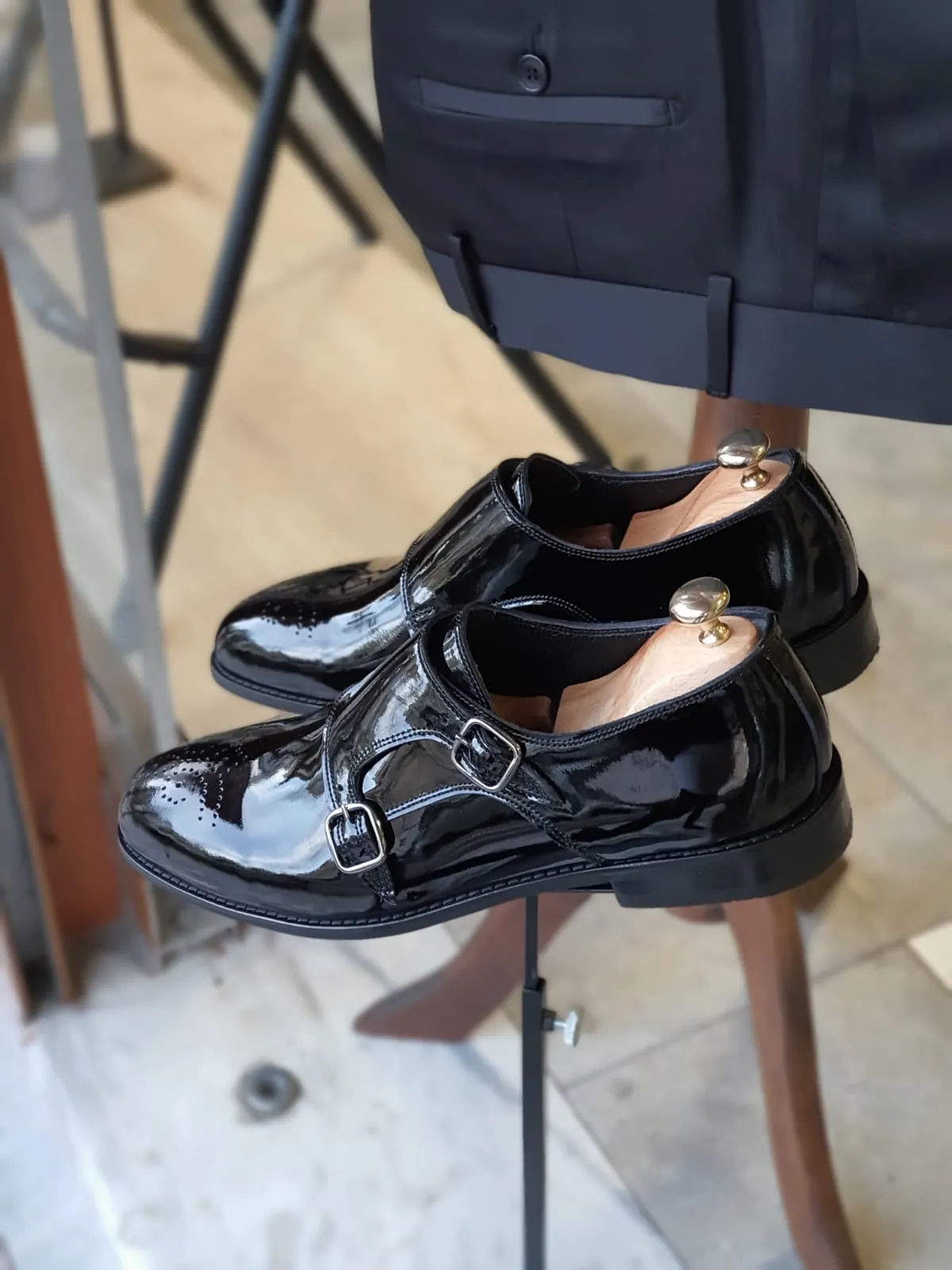Ralph Sardinelli Neolite Double Buckle Leather Shoes