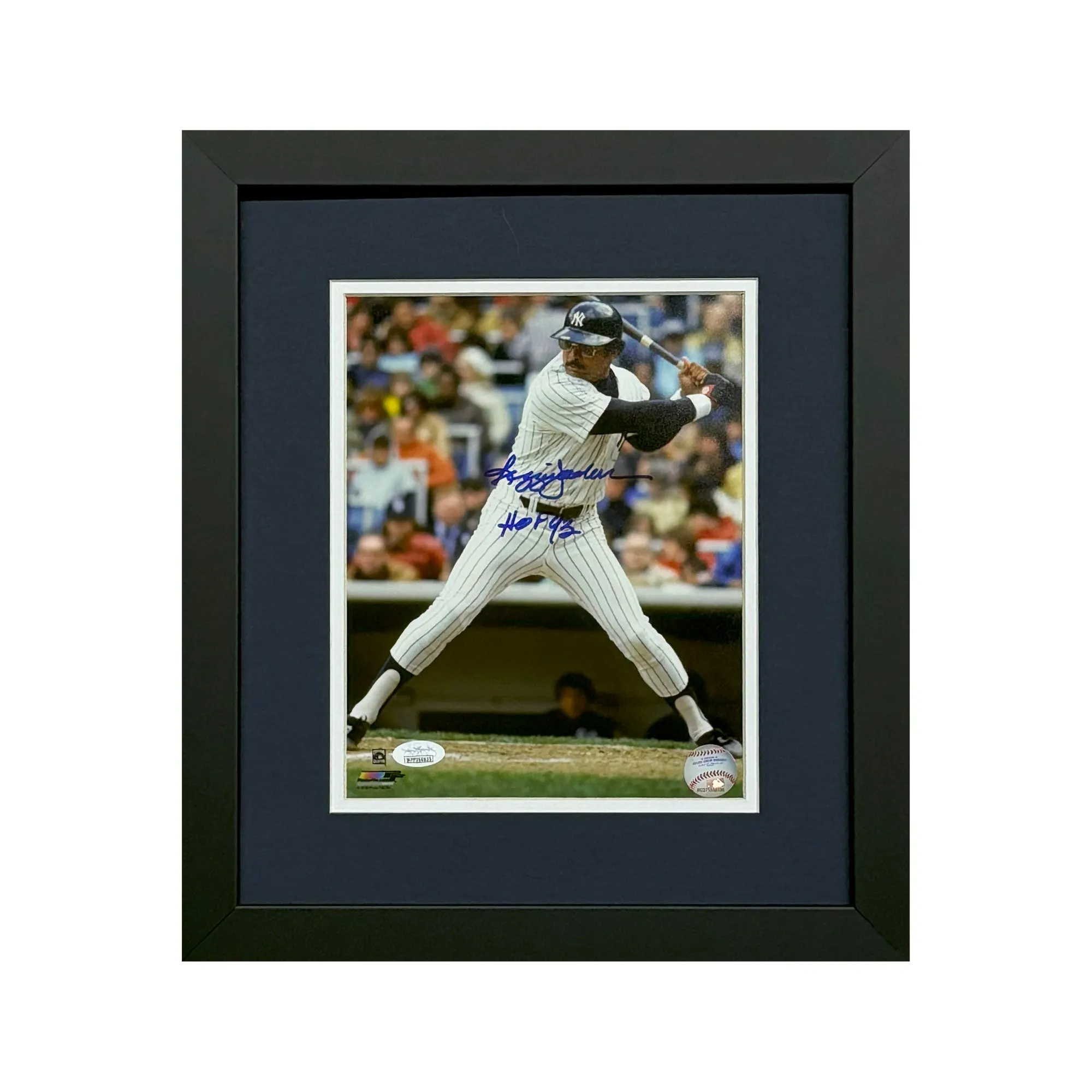 Reggie Jackson HOF 93 Signed New York Yankees Framed 8x10 Photo
