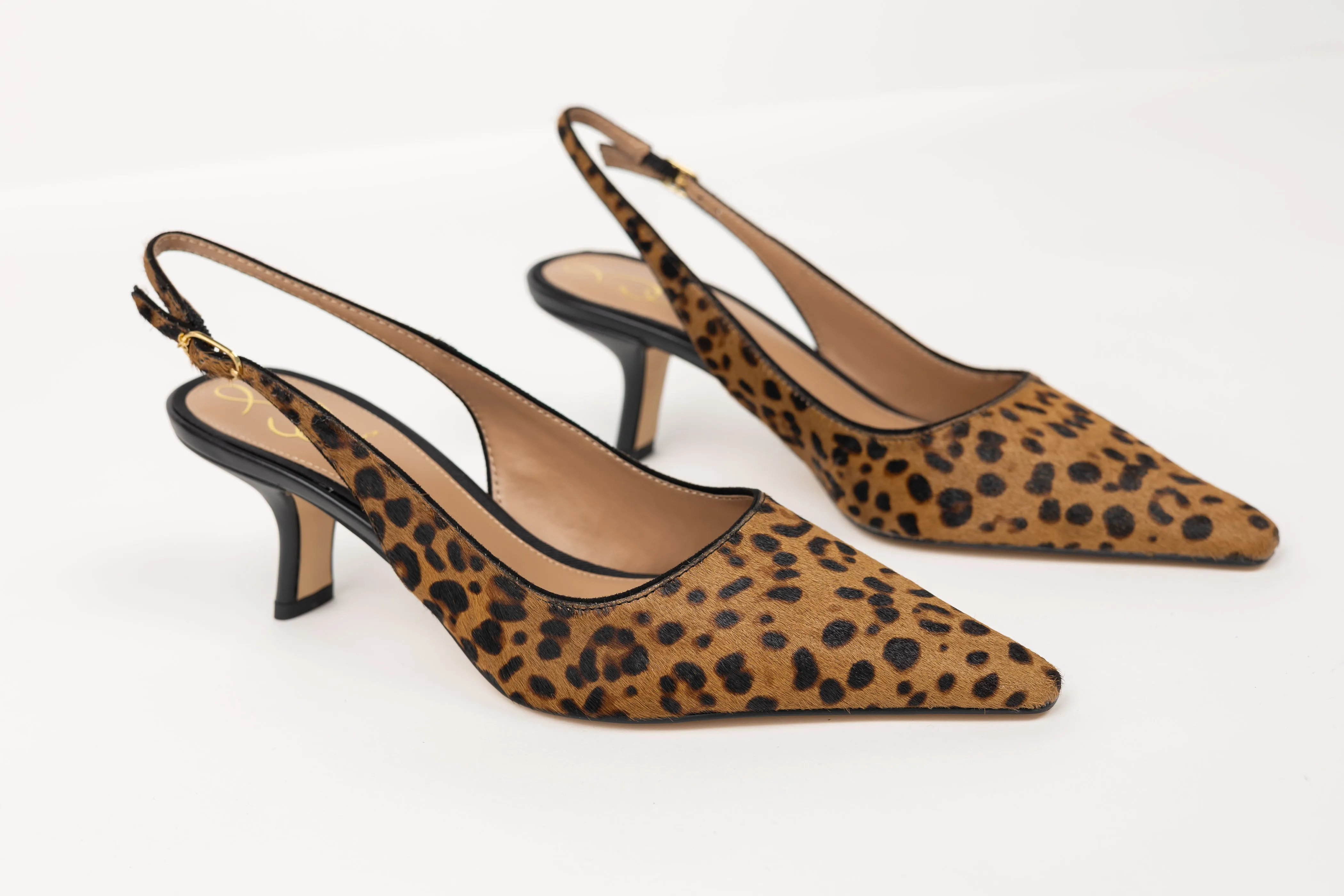 Sam Edelman Bianka Slingback Pumps in Tan/Leopard