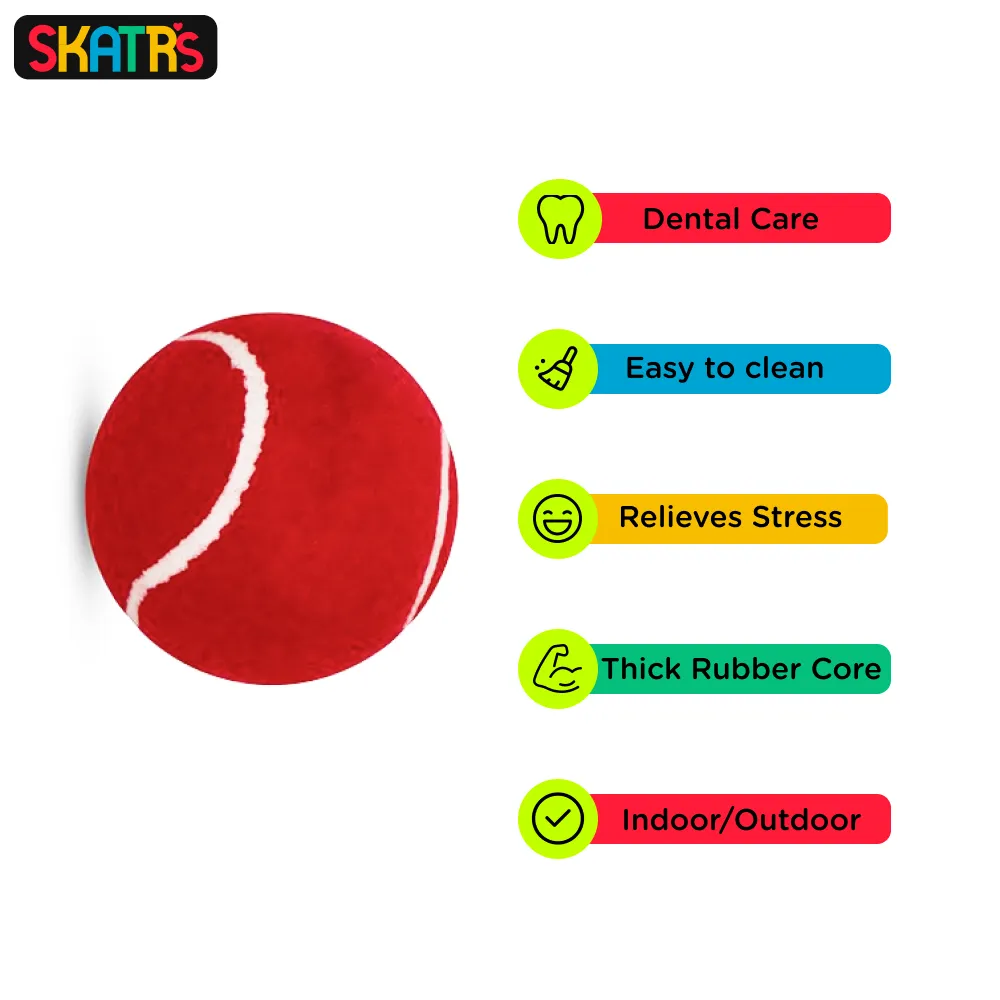 Skatrs Tennis Ball for Dogs and Dumbbell Shaped Rope Chew Toy for Dogs and Cats Combo