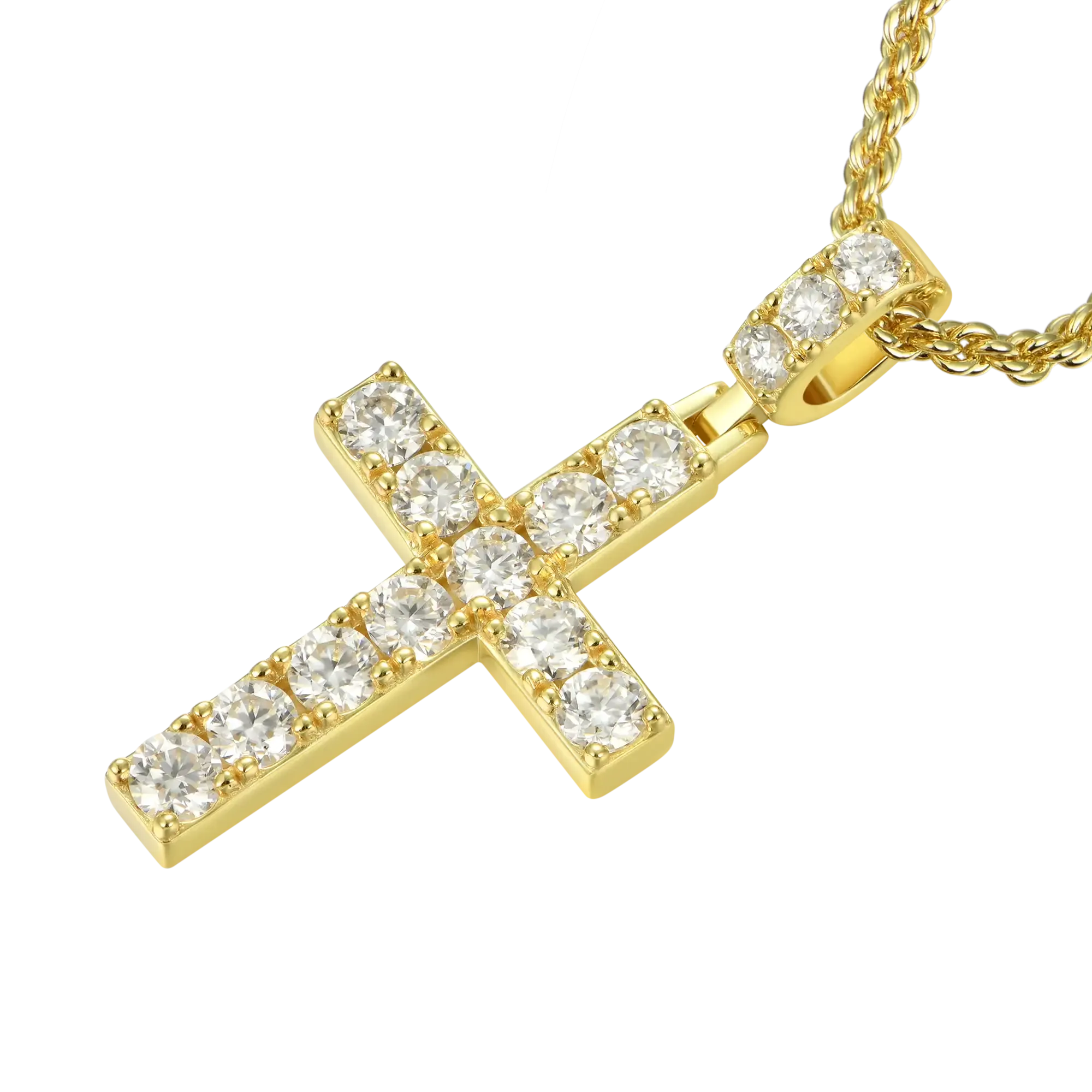 Solid Tennis Cross Pendant - Medium