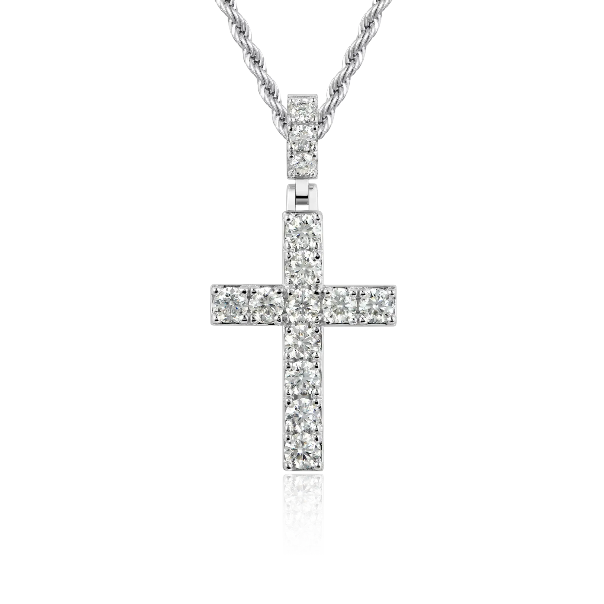 Solid Tennis Cross Pendant - Medium