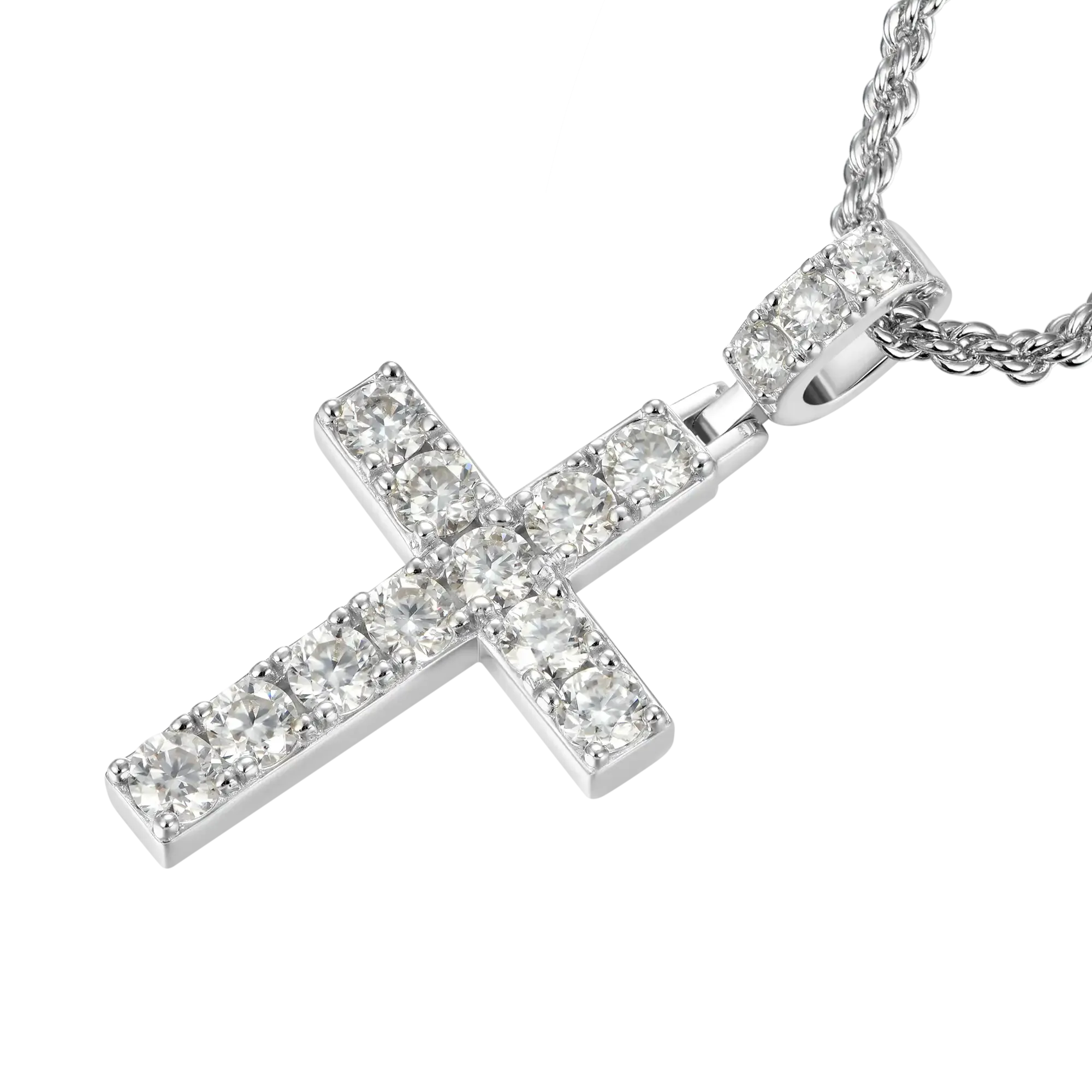 Solid Tennis Cross Pendant - Medium