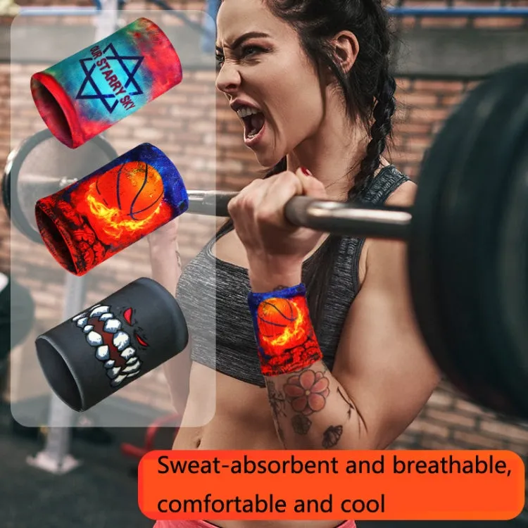 Sports Fitness Elastic Wristbands Absorbing Sweat Playing Ball Riding Wiping Sweat Cold Wristbands, Specification: S(Fireless Bird)