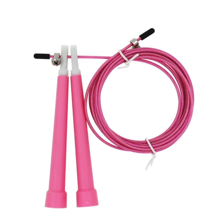 Steel Wire Skipping Skip Adjustable Fitness Jump Rope，Length: 3m(Megenta)