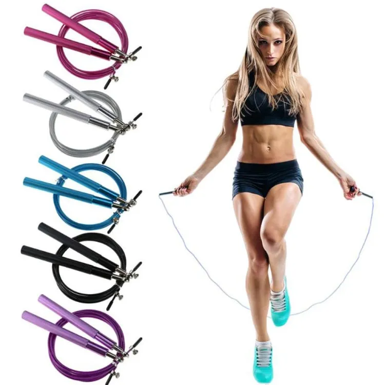 Steel Wire Skipping Skip Adjustable Fitness Jump Rope，Length: 3m(Megenta)