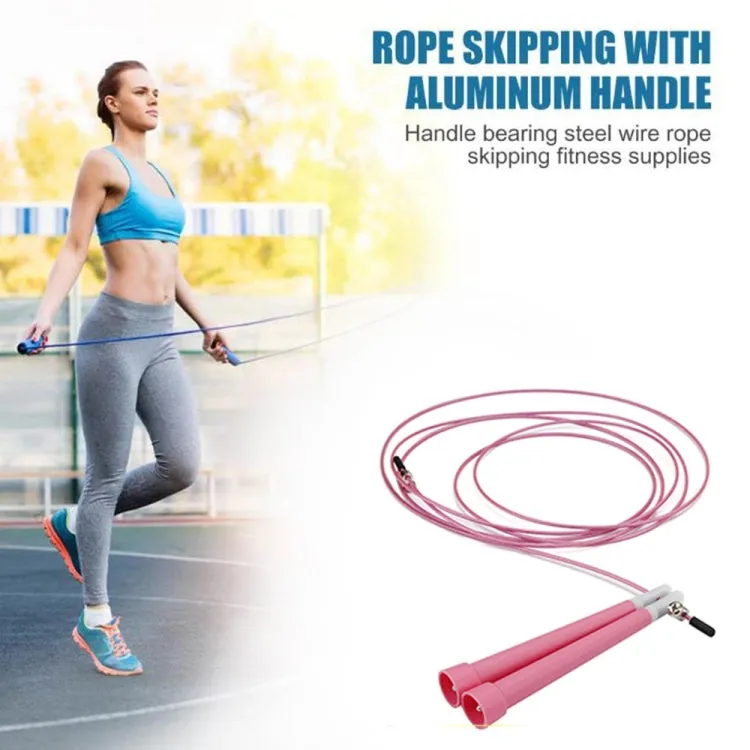 Steel Wire Skipping Skip Adjustable Fitness Jump Rope，Length: 3m(Megenta)