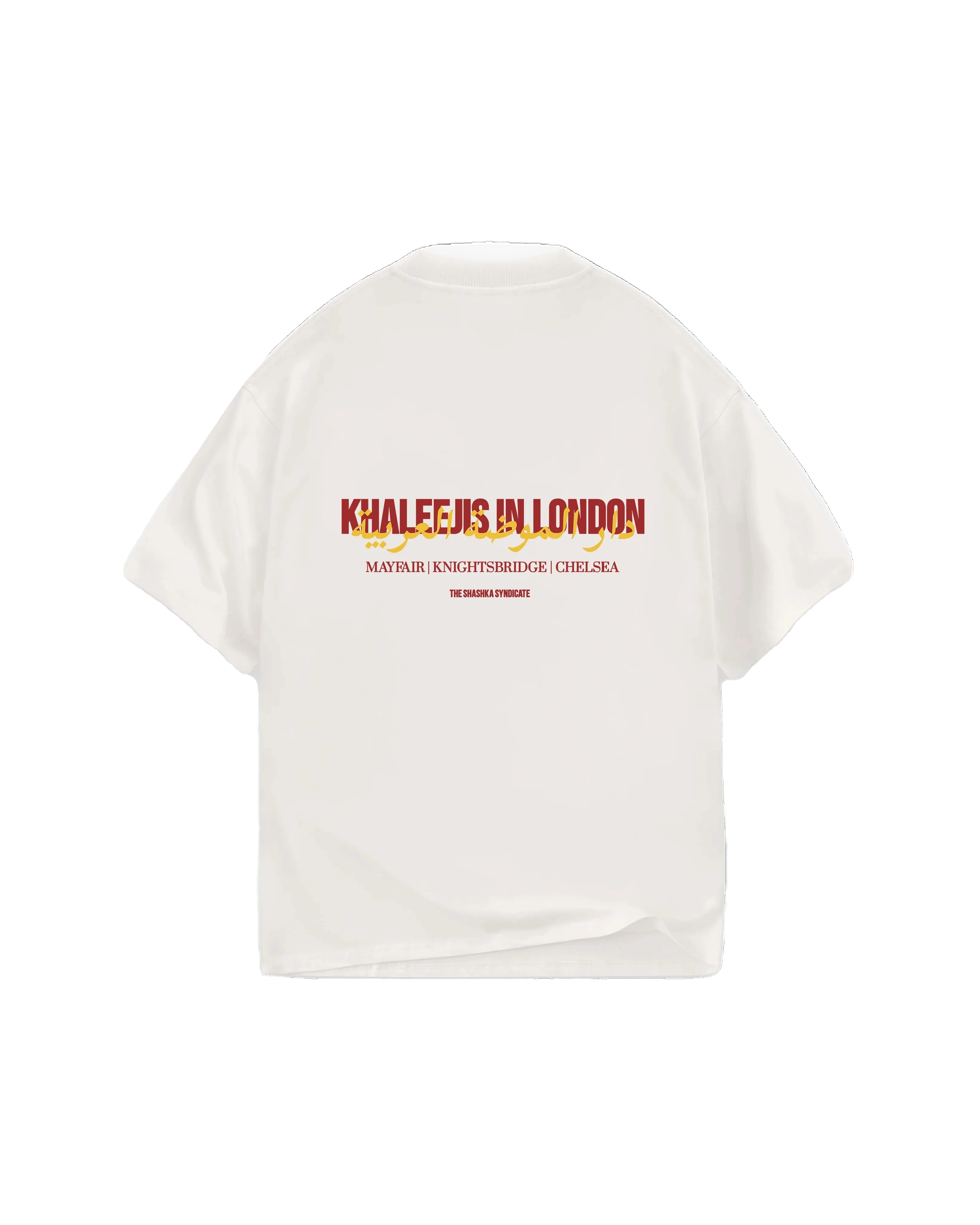 TSS Khaleejis In London Interlock Heavy Tee Red on Cream